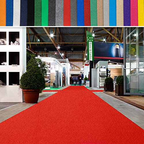 casa pura Messeteppich bis 40 m Länge - Nadelfilz Meterware als Hochzeitsteppich Rollteppich Eventteppich VIP Teppich - Auslegware für Privat & Gewerbe (rot, 200x600 cm)