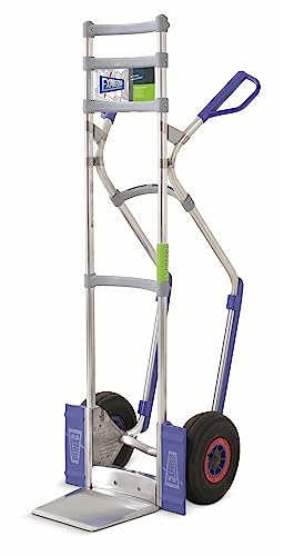 Vollmontierte EXPRESSO Alu Profi- Sackkarre mit klappbarer Schaufel AE201121K / 250kg / Für Getränkekisten & Fässer/Luftreifen, schwarz
