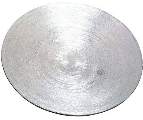 NKlaus Assiette à Bougie en Aluminium Ø12,5cm Porte-Bougie argenté Optique Ardoise Porte-Bougie bombé 10346