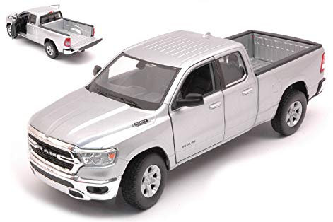 DODGE RAM 1500 DOUBLE CABINE PICK-UP 2019 SILVER 1:27 - Welly - Straßenauto - Die Cast - Modellbau
