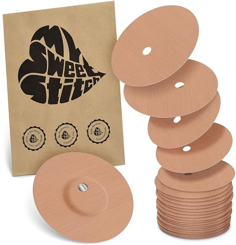 MySweetStitch FreeStyle Libre 3/3 Plus Overpatch – 25x patchs de fixation ronds, maintien extra fort sur le capteur, imperméable & doux pour la peau, hypoallergénique, Made in Germany, Beige | Aide à lutter contre le décollage prématuré, imperméable et séchage rapide, doux pour la peau, tenue jusqu'à 15 jours