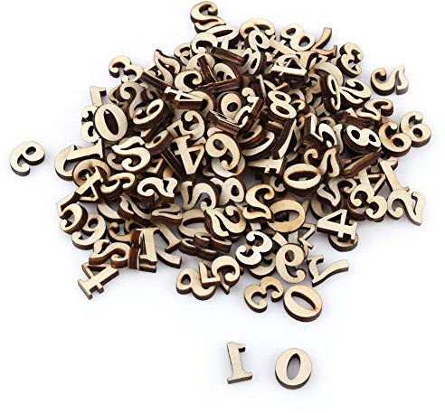 Alphabet-Zahlen-Lernwerkzeug, 200 Kleine Holzzahlen, Glatte Großbuchstaben, Natürliche Holzfarbe, Zum Basteln, Basteln, Dekoration für Sammelalben, Album, 10 Mm Bis 15 Mm(Abbildung)