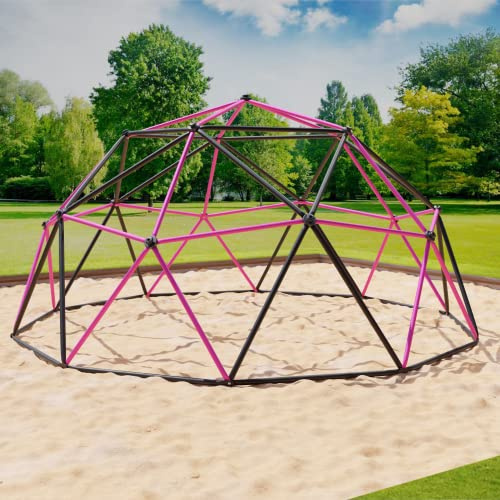 VESKA Klettergerüst DomeClimber Kinder Metall Kletterkuppel Geodome (12FT - 360cm, anthrazit/pink)