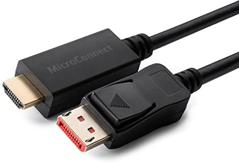 MicroConnect 4K Displayport 1.4 to HDMI 2.0 Cable Supports 4K*2K@60Hz and 3D Black gold plated Support HDCP1.4