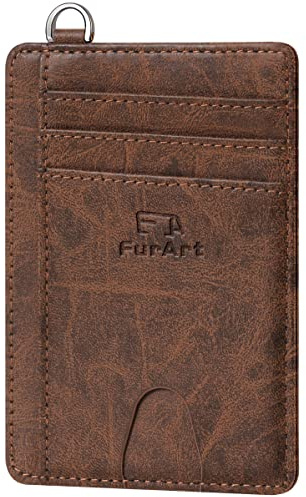 FurArt Schlank Kreditkartenetui,RFID-Blockierung Portemonnaie, Minimalistisch Kreditkarten Kartenetui für Herren und Damen