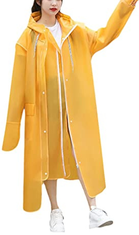 Motorcycle Bicycle Bike Raincoat For Men Women, Adults EVA Poncho With Hat Waterproof Long Translucent Raincoat