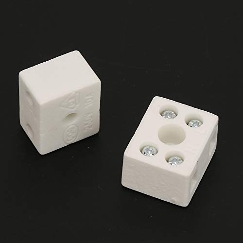 Morsettiera per Cablaggio in Ceramica, 5 Pezzi Connettore per Cavi 2 Posizioni Morsettiera per Cablaggio in Ceramica a 5 Fori 10A 250V, Morsettiere
