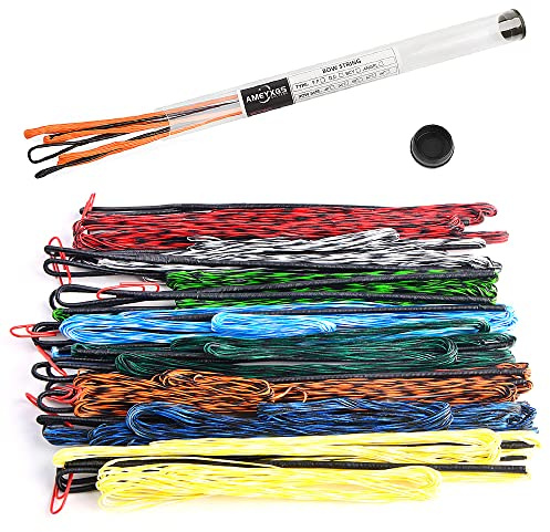 Corde d'arc de Tir à l'arc Dacron Corde de Remplacement Faite à la Main 16 Brins Corde pour 68 70 Pouces Arc Recourbé Longbow (Orange, AMO 70/Longueur réelle de la Corde d'arc 170cm)