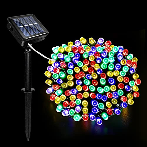 Acxilexy Solar Lichterkette Aussen, 12M 100 LED Weihnachten Lichterketten mit 8 Lichtmodi, IP65 Wetterfest Solar Lichterkette Deko für Innen & Außen Balkon Garten Weihnachten