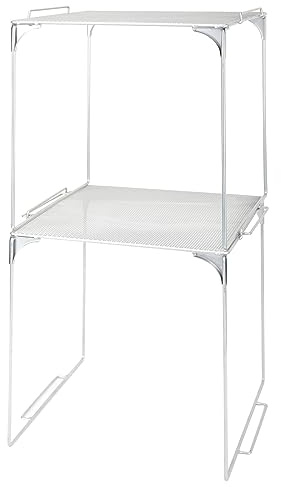 AUECOOME Spind-Organizer mit 2 Regalen, grau, Schule, Büro, Heimgebrauch