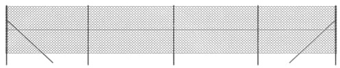 'vidaXL Chain Link Fence Anthracite – Versatile Galvanized Steel Fencing with PVC Coating for Outdoor Property Boundary & Animal Enclosures– Complete Installation Kit Included (2m x 10m)