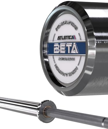 Atletica Beta Powerlifting Bar Entfessele Dein Powerlifting-Potential 20kg IPF-Markierung Chrome/Military Green Belastbarkeit: 1200kg Farbe Chrome