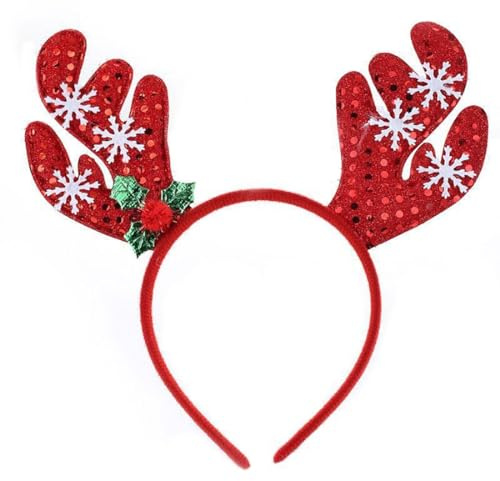 JUSTUNX Christmas Headband Elk Antler Hair Band Accessoires de fête de Noël pour femmes et filles (B)