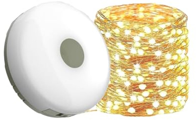 Wasserdichte tragbare verstaubare Lichterkette für den Außenbereich, Multifunktionales tragbares Campinglicht, LED Camping Laterne Mini Tragbare Camping Licht, USB Licht Zeltleuchte (10M, Warm)