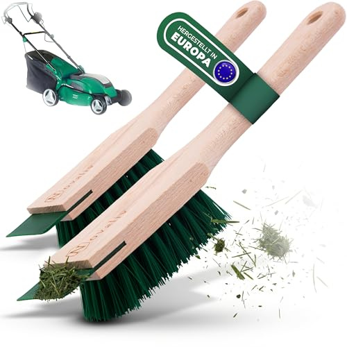 Novaliv Lot de 2 brosses de nettoyage pour tondeuse à gazon avec grattoir 30 cm Brosse pour tondeuse à gazon électrique autoportée & tondeuse autoportée ainsi que balayette et taille-haie