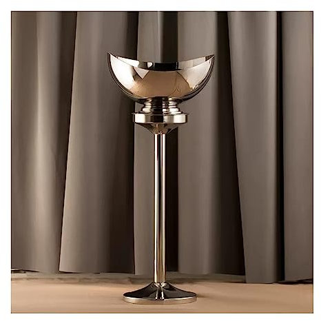 Ice Buckets for Parties, Polished Stainless Steel Ice Bucket with Stand, Large Floor Standing Ice Cooler Bucket for Beer, Wine Chiller, Outdoor or Indoor Use,for Home,Guest Rooms and Bar (Color : Si