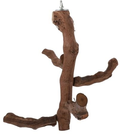 Kisangel Natural Vine Wood Bird Standing Rod and Grinding Claw Perch Toy for Parrots and Pet Birds Cage Accessories