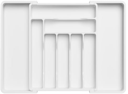 feyiubmen Portaposate per cassetti, portaposate espandibile per cassetti Cutlery Cucina, portaposate regolabile, posate spoon forchette coltello in plastica