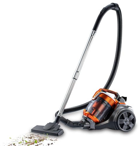 OFNHJK Nettoyeur cyclonique pour Tapis et sols durs 3 600 W, aspirateur cylindrique sans Sac, léger et Silencieux, Filtre HEPA, Tuyau Extensible, livré avec Accessoires, pour la poussière, la saleté