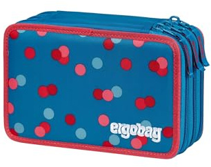ergobag Astuccio maxi set da 40 pezzi, matite colorate e pennarelli Lyra, scomparto per monete, righello, forbici