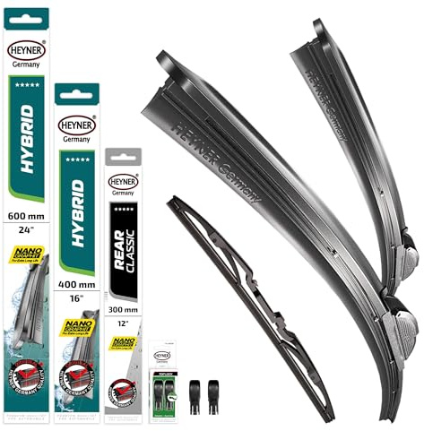 HEYNER® Scheibenwischer Komplettset für OPEL CORSA F/CORSA-e | 09.2019 - 08.2026, HYBRID Flachbalkenwischer, Aerodynamisch & Flexibel, Nanographitbeschichtung