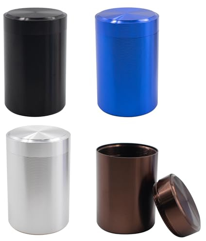 KeaJuidy 4 pezzi Barattolo portatile in alluminio 68x45 mm Contenitori in metallo ermetici con Coperchio Contenitore multiuso 4 Colori