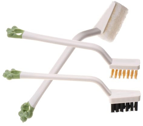 HAWILLOSCH 3pcs Kitchen Cleaning Brush Set Handle White Stovetop and Sink Brushes for Stove and Bathroom Cleaning Reusable Sturdy Kitchen Tools