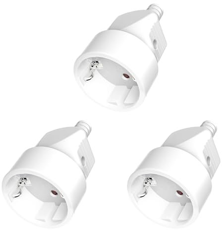 HITRENDS Lot de 3 raccords Schuko blancs - Fiche allemande avec contact de protection pour l'intérieur