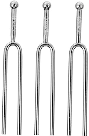 ibasenice 3 Stück Professionelle Stimmgabeln für Gitarre A-ton 440 Hz aus Metall Tragbar und Kompakt für Musikaufführungen in Silber