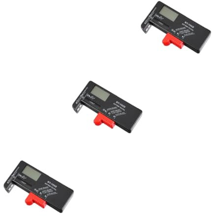 HOMSFOU 3pcs Digital Battery Tester Aa Aaa Button Cell Batteries Electric Tester