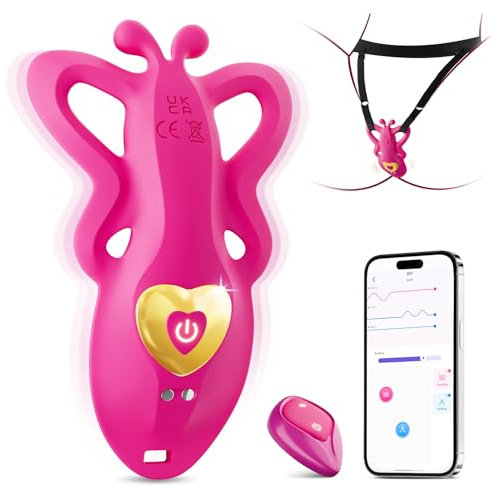 Vooloka Panty Vibrator Sex Toys with Tanga, APP Remote Control Vibrator with 9 Vibrating, Sex Toyscouples for Women Couples Set, Clitorise Stimulator Sucker Woman Sets Pink BDSM Toys Pink