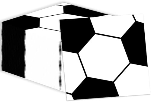 50 Stück Fußball Servietten, Einweg-Geburtstag Party Servietten für Sport Party 33 x 33 cm