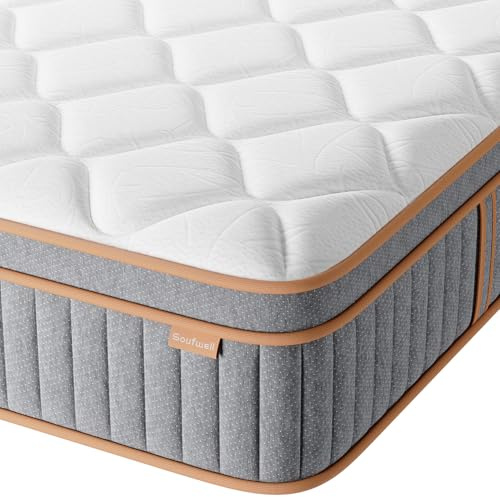 Soufwel Single Mattress 90x190 27cm Hybrid 3ft Mattress with Memory Foam & Pocket Springs 8-Layer 7-Zone Orthopaedic Mattress Euro Top Medium Firm Mattress for Pressure Relief & Motion Isolation