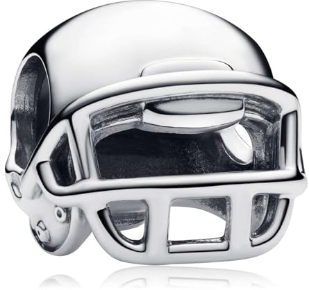 MSPOVOF American Football Helmet Charms S925 Sterling Silver Charms Bead for Bracelets and Necklaces For Family Birthday Women Jewelry Present