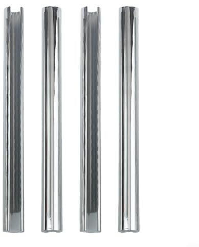 FACULX 4 Pack Radiator Pipe Covers, Thickened Radiator Sleeves, Heating System Decorative Covers No Pipe Removal Required Adjustable Length(Chrome-200mm)
