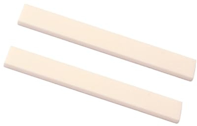 Gitarren Knochensattelrohling aus Knochen 100x10x3 Mm Gl617 | Handgefertigte Gitarre und Bass, 2 Stück Zubehör, Glatte Rohlinge zur Bearbeitung