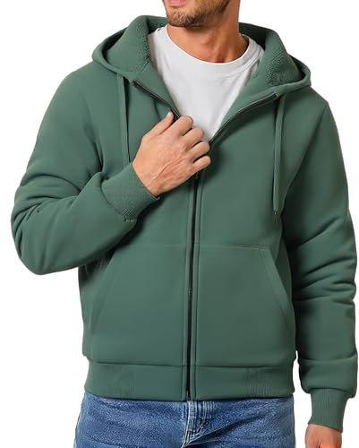 geeksport Hoodie Herren mit Reißverschluss kaputzensweatjacke Winterjacke Casual Gefütterte Hoodie Männer M-3XL