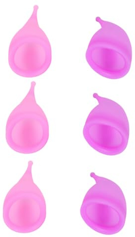 Healvian Silikon Menstruationsbecher 30 ml 6 Stück Lila für Frauen bei Schwimmen Wandern