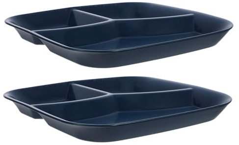 TOYANDONA Bandeja Dividida de 2 Piezas en Pet Azul para Hogar | Triple Compartimento, Uso Práctico y Versátil, Decorativa para Mesa, Almacenamiento