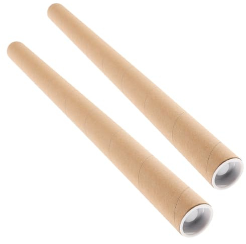 Gadpiparty Zylinderröhren aus Kraftkarton mit Kappen, 3 cm Durchmesser x 50 cm Länge, kleine Versandrollen für Kunstaufbewahrung, Posterrolle, Protektoren für Büro und Schule, Versand, 2 Stück