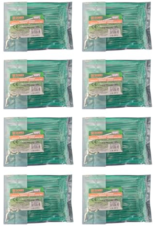 800 bridas de plástico verdes para jardín, bridas para cables y mangueras, para electricistas y jardinería (2,5 mm x 100 mm)
