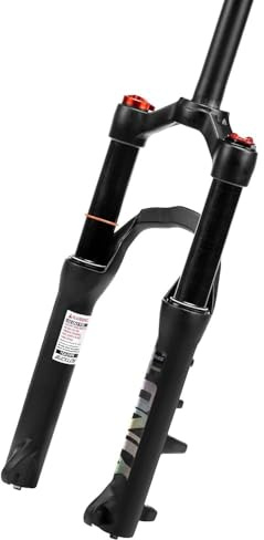 AEYINO 20 Luftfedergabel MTB Federgabel 100mm Federweg 1-1/8 Gerade | 9*100mm Schnellspanner Gabel mit Manueller Sperre für MTB & Tourenräder