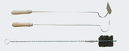 Kovoblesk S.r.o. Kaminbesteck Ofenbesteck Schürhaken Feuereisen Aschenkratzer Ofenkratzer Ofenbürste dreiteiliges Set, Größe/Durchmesser:56 cm