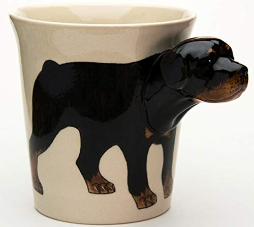 Rottweiler-Hund-e-tasse Tier Tasse-3d Becher keramik Tasse-mit-Hund-emotiv Hundekopf 9 x 14 x 11 cm