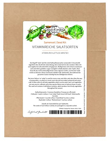 Vitaminreiche Salatsorten - Samenset mit 4 klassische Sorten für eigenen frischen, knackigen Salat bis in den Herbst hinein