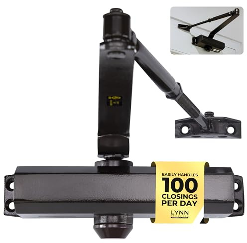 LYNN HARDWARE Medium Duty Automatic Door Closer (Dark Bronze) - Highly Durable Cast Aluminum, Commercial or Home Use, Adjustable Speed Controls, 3 Mounting Options, 3 Hour Fire Rated (DC6003 Model)