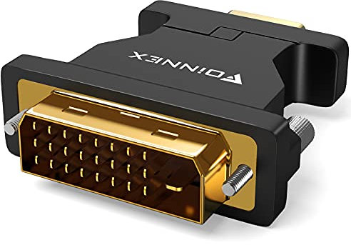 FOINNEX Adattatore DVI Maschio a VGA, Convertitore DVI-D 24+1 su VGA, Connettore Full HD 1080P, Adapter Compatibile per PC, Laptop e Vecchi Monitor, TV, Schede Grafiche, KVM