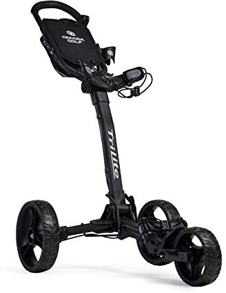 OMADA GOLF Trilite Golf Push Cart | Lightweight and Folding Golf Bag Stand | Black