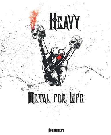 Heavy Metal for Life Notenheft: Vintage Notenbuch Klavier I Musik Schreibheft I Blanko Notenblock I Notenblätter leer mit 12 Notensysteme pro Seite in ... Musikheft mit Notenlinien A4 auf 66 Seiten