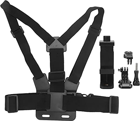Goshyda Smartphone Chest Mount, Universal Adjustable Mobile Phone Harness Strap Holder, with Chest Strap Fixation Bracket, for Sport Camera Cell Phone Video or Filming